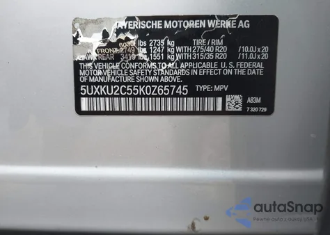 2019 BMW X6 xDrive35I из США, поврежденный, VIN 5UXKU2C55K0Z65745